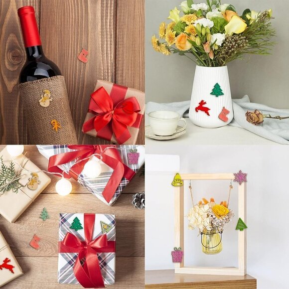 300 Piece Mini Unfinished Wood Christmas Decorations BRAND NEW SEALED. - Picture 6 of 10